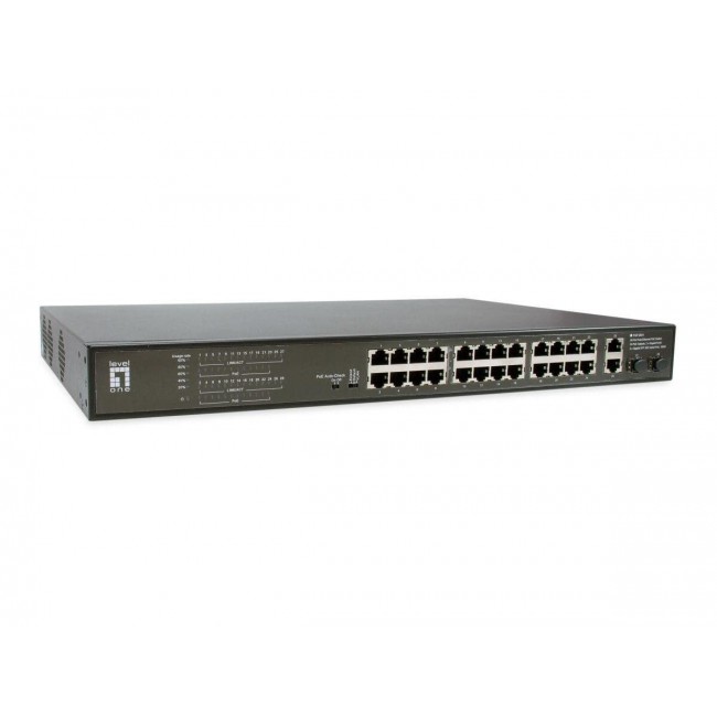 LevelOne FGP-2831 network switch Unmanaged Fast Ethernet (10/100) Power over Ethernet (PoE) 1U Black