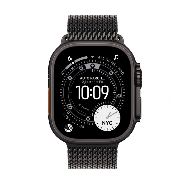Apple Watch Ultra 3 GPS + Cellular 49mm Black Titanium Case with Black Titanium Milanese Loop - Medium Apple Watch Ultra 3 GPS + Cellular 49mm Black Titanium Case with Black Titanium Milanese Loop - Medium