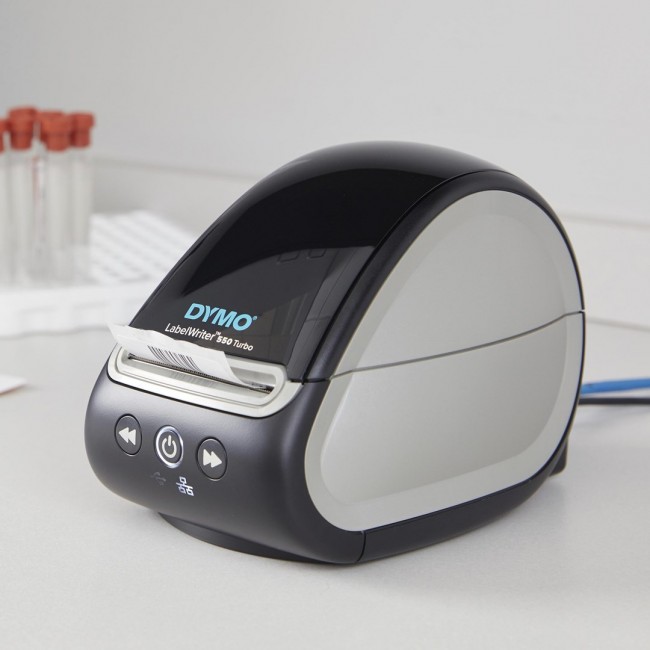 DYMO LabelWriter 550 Turbo Label Printer | Label Maker with High-Speed Direct Thermal Printing | Automatic Label Recognition | Prints Shipping Labels & More with USB/LAN Connectivity | EU 2 Pin Plug