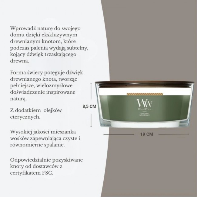 Scented Candle, Ellipse WOODWICK Fraser Fir, 1 piece