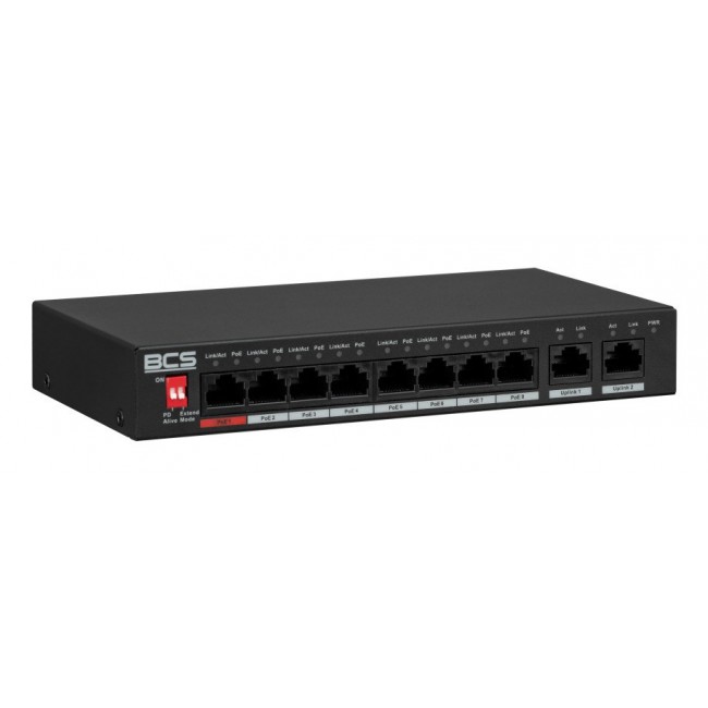 BCS BCS-L-SP0802G(2) Unmanaged Fast Ethernet (10/100) Power over Ethernet (PoE) Desktop Black