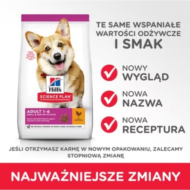 HILL'S Science Plan Adult small&mini Chicken - dry dog food - 1,5kg HILL'S Science Plan Adult small&mini Chicken - dry dog food - 1,5kg