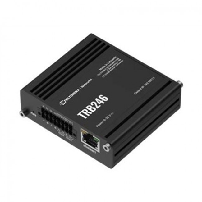 Teltonika Industrial router, IoT LTE gateway TRB246 Cat 4, 1x RJ45 100Mb/s, IP30 Teltonika Industrial router, IoT LTE gateway TRB246 Cat 4, 1x RJ45 100Mb/s, IP30