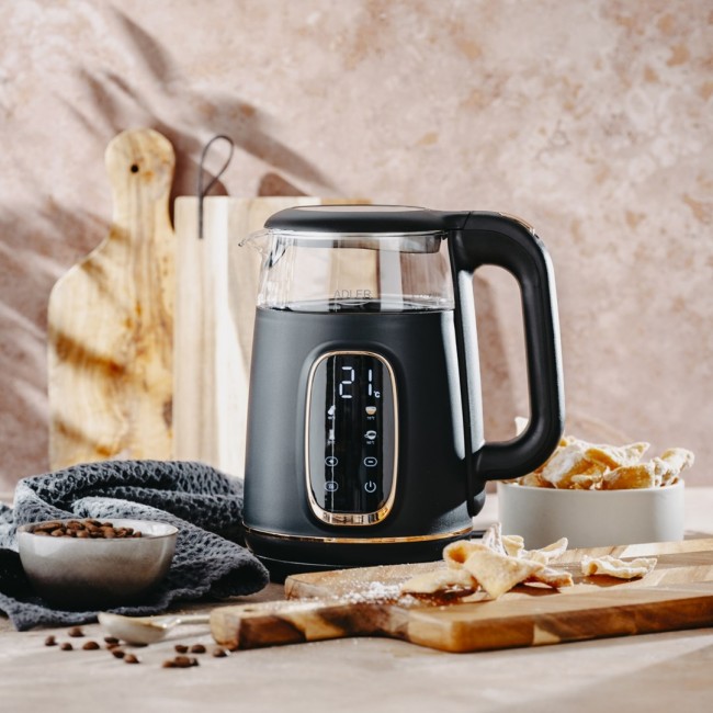 Adler D 1305 BG electric kettle 1.7 L 2200 W Black, Transparent, Gold Adler D 1305 BG electric kettle 1.7 L 2200 W Black, Transparent, Gold