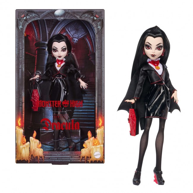 Monster High x Universal Monsters Dracula Collector Doll with Black Dress & Coffin Purse