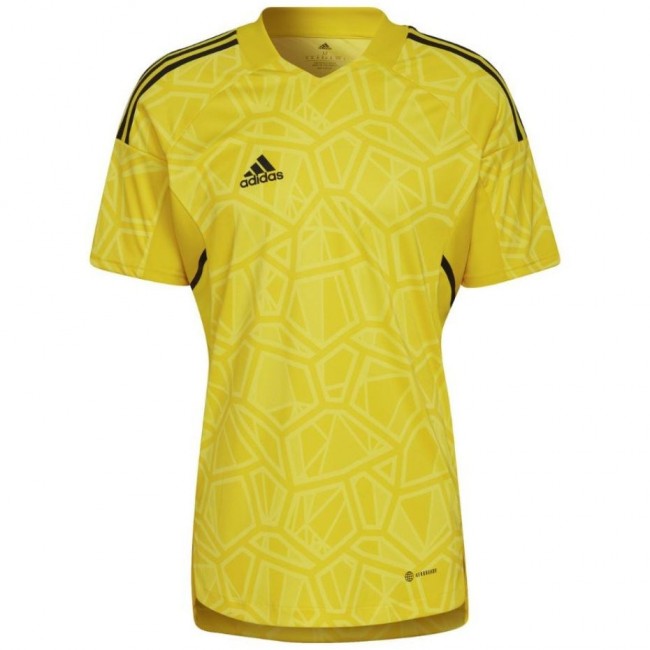 adidas Men's Condivo 22 Goalkeeper Jersey Short Sleeve Yellow HF0138 adidas Men's Condivo 22 Goalkeeper Jersey Short Sleeve Yellow HF0138