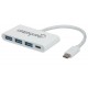 Manhattan USB-C Dock/Hub, Ports (x4): USB-A (x3) and USB-C, 5 Gbps (USB 3.2 Gen1 aka USB 3.0), With Power Delivery (60W) to USB-C Port (Note additional USB-C wall charger and USB-C cable needed), SuperSpeed USB, White, Three Year Warranty, Blister Manhattan USB-C Dock/Hub, Ports (x4): USB-A (x3) and USB-C, 5 Gbps (USB 3.2 Gen1 aka USB 3.0), With Power Delivery (60W) to USB-C Port (Note additional USB-C wall charger and USB-C cable needed), SuperSpeed USB, White, Three Year Warranty, Blister