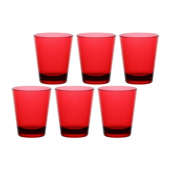 ROSE&TULIPANI FIABA Set of 6 Acrylic Glasses 440 ml, Red