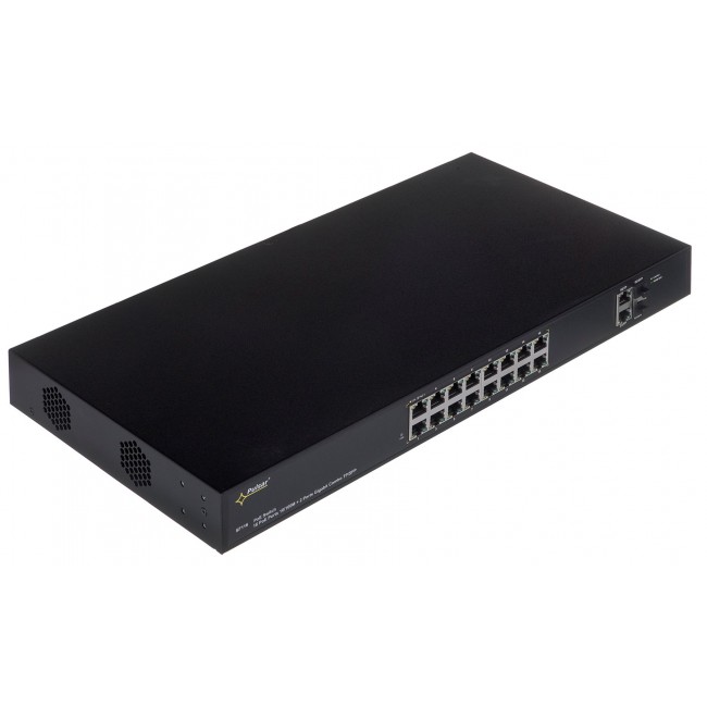 PULSAR SF116 network switch Managed Fast Ethernet (10/100) Power over Ethernet (PoE) 1U Black