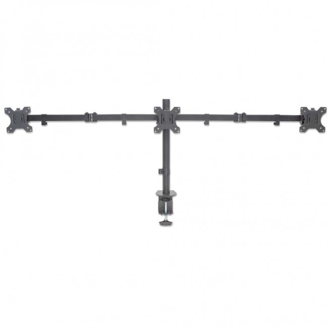 Manhattan TV & Monitor Mount, Desk, Double-Link Arms, 3 screens, Screen Sizes: 10-27