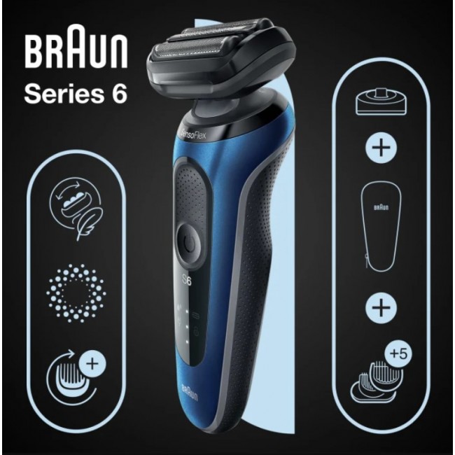 Braun Series 6 61-B4500cs Foil shaver Trimmer Black, Blue