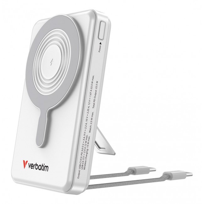 Verbatim Charge'n'Go 2C & Display Power Bank 10000 mAh Silver