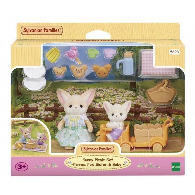 Sylvanian Families Sunny Picnic Set -Fennec Fox Sister & Baby