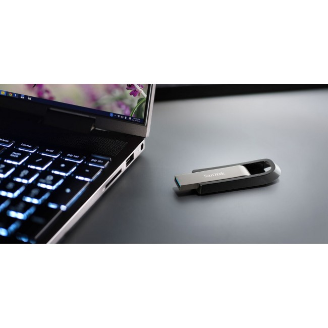 SanDisk Extreme Go USB flash drive 256 GB USB Type-A 3.2 Gen 1 (3.1 Gen 1) Stainless steel