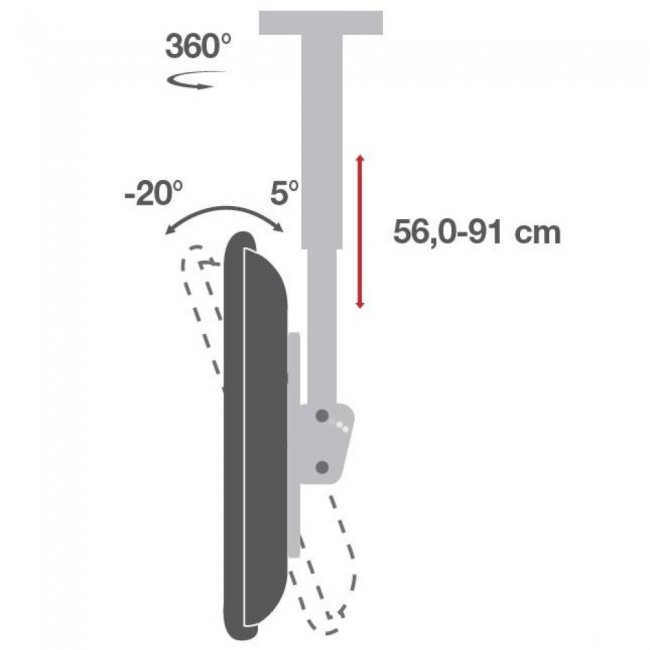 Techly Telescopic Universal Ceiling Support for 2 TV LED LCD 32-55