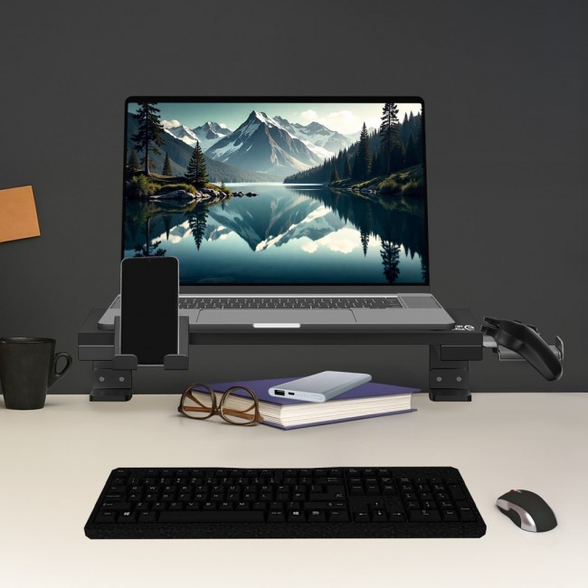 Ergo Office laptop / monitor stand, max. load 20kg, for diag. 13-32