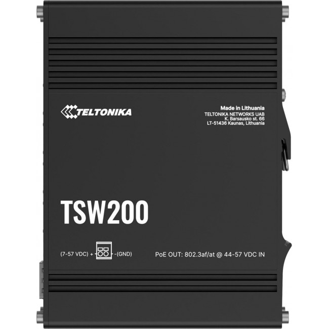 Teltonika TSW200 Unmanaged Gigabit Ethernet (10/100/1000) Power over Ethernet (PoE) Black