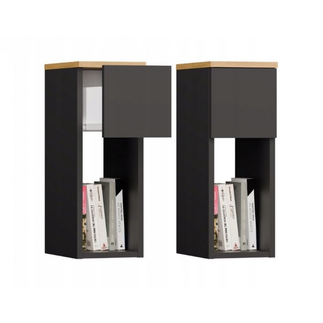 GALAX 20/1S BEDSIDE TABLE, ANTHRACITE/ARTISAN GALAX 20/1S BEDSIDE TABLE, ANTHRACITE/ARTISAN