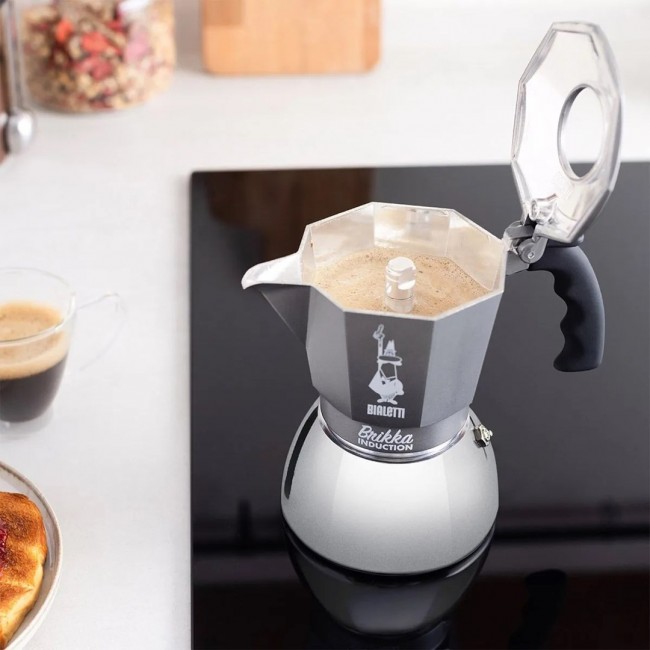 Coffee maker BIALETTI BRIKKA INDUCTION 4TZ 180 ml Anthracite, Silver