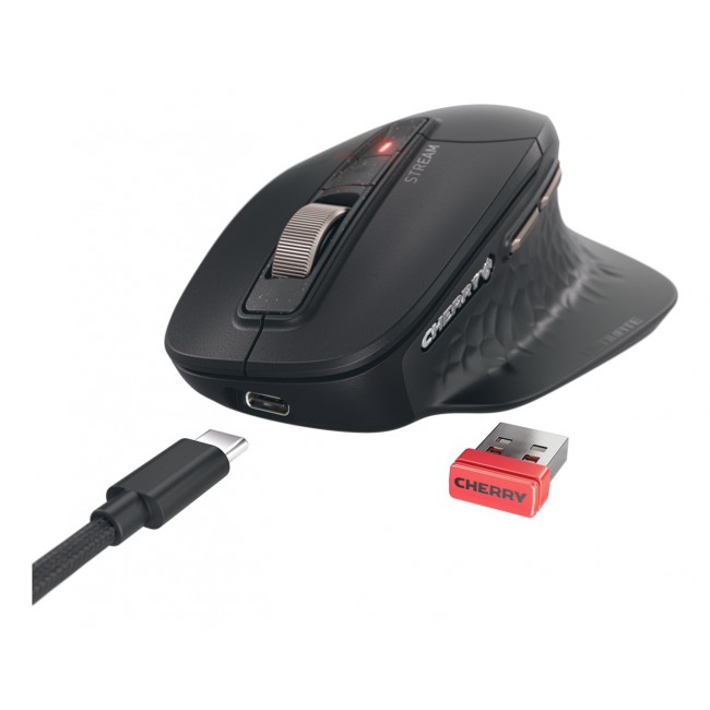 CHERRY Stream desktop ultimate keyboard Mouse included Home/Office USB + RF Wireless + Bluetooth QWERTZ German Black