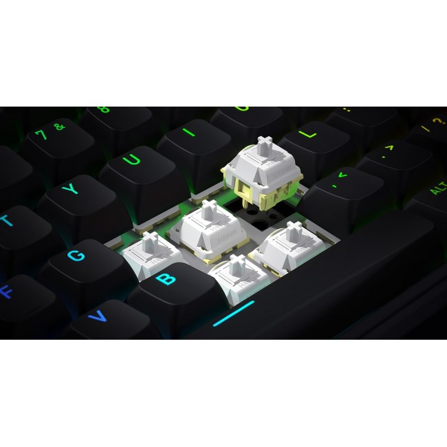 HATOR Skyfall 65 Wired, Mechanical, USB-C, Aurum Sterling, 70M clicks, RGB, Black, 790g