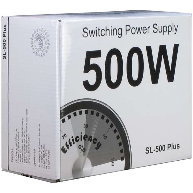 Inter-Tech SL-500 Plus power supply unit 500 W 20+4 pin ATX ATX Silver