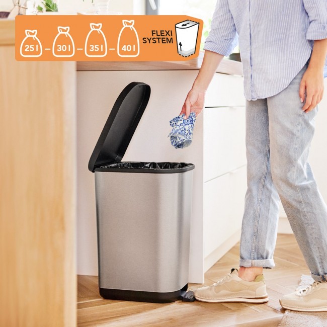 ROTHO Ribo Silver - pedal bin 35l