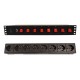 Rack Strip 19 1.5U, 8x UNEL socket rear, 8x switch front Rack Strip 19 1.5U, 8x UNEL socket rear, 8x switch front