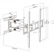 Maclean MC-423 TV Mount Full Motion Wall TV Bracket 43