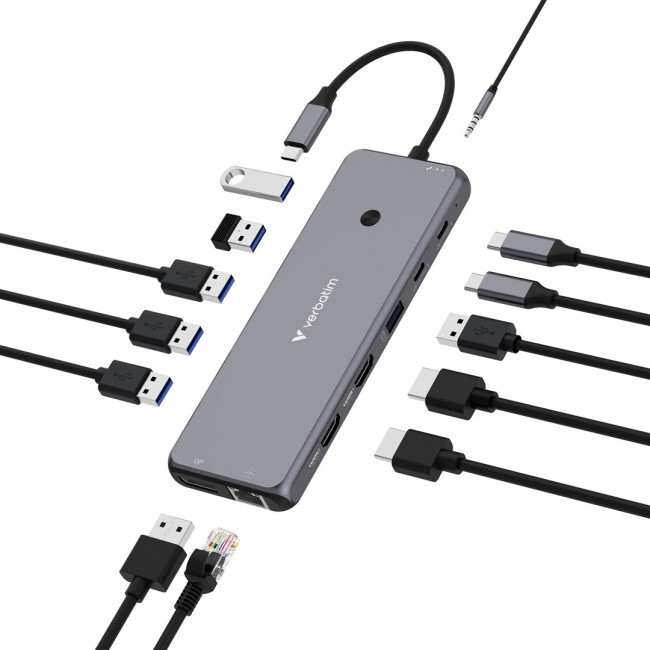 Verbatim CMH-13 USB Type-C 10000 Mbit/s Silver Verbatim CMH-13 USB Type-C 10000 Mbit/s Silver