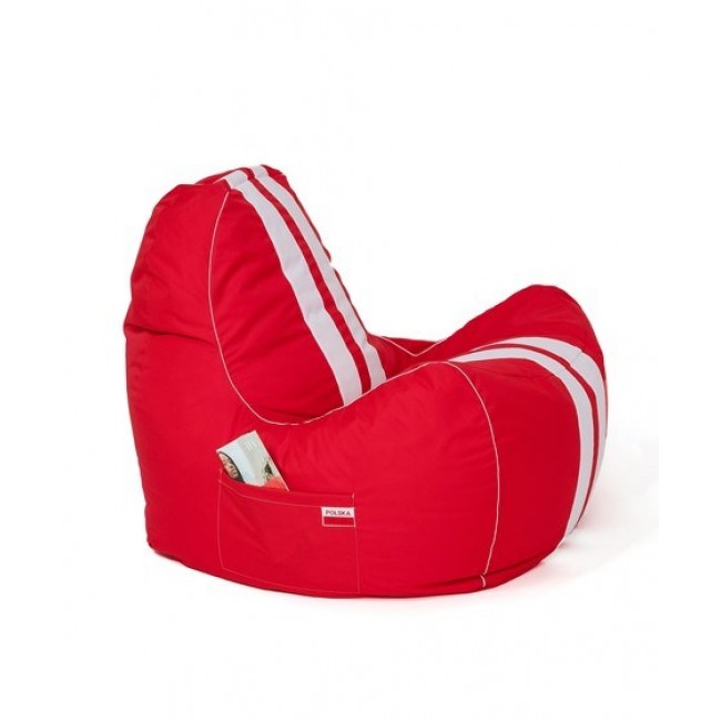 Ferrari red-white XXL 140 x 100 cm Sako bag pouffe