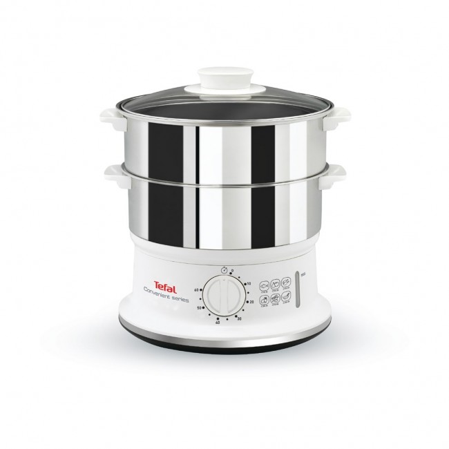 Tefal VC1451 steam cooker 2 basket(s) Freestanding 900 W White, Stainless steel