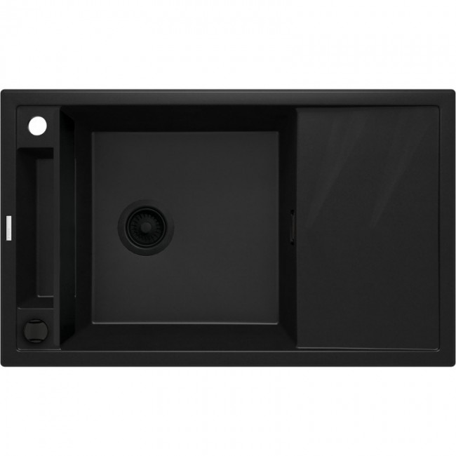 DEANTE BLACK NERO MATT MAGNETIC 1-BOWL GRANITE SINK WITH DRAINER DEANTE BLACK NERO MATT MAGNETIC 1-BOWL GRANITE SINK WITH DRAINER