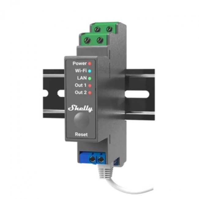 Shelly Pro2 electrical relay Black, Blue, Green