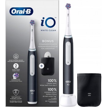 Oral-B toothbrush, white and black + cover