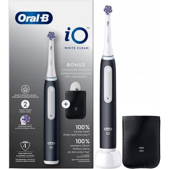 Oral-B toothbrush, white and black + cover