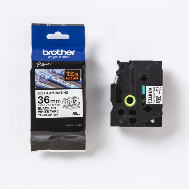 Brother TZE-SL261 label-making tape Black on white Brother TZE-SL261 label-making tape Black on white