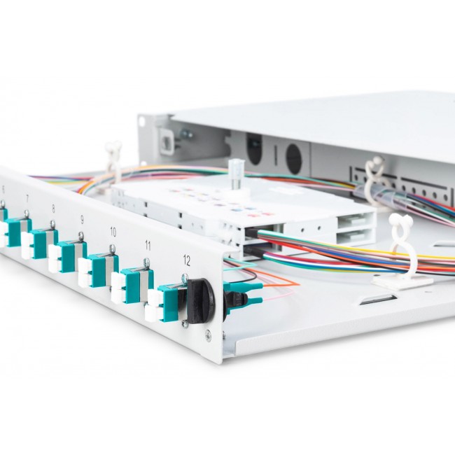 Digitus Fiber optic splice box, 1U, equipped, 12x LC DX, OM3
