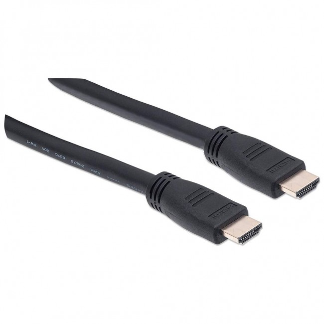 Manhattan HDMI 4K@60Hz Cable with Ethernet - CL3 rated, 10m, Suitable for In-Wall use, For ALL 4K & 1080p/HD uses - when upgrading now or have it ready for when you need it, Male to Male, Black, Ultra HD 4k x 2k, Lifetime Warranty, Premium High Speed Manhattan HDMI 4K@60Hz Cable with Ethernet - CL3 rated, 10m, Suitable for In-Wall use, For ALL 4K & 1080p/HD uses - when upgrading now or have it ready for when you need it, Male to Male, Black, Ultra HD 4k x 2k, Lifetime Warranty, Premium High Speed