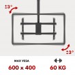 Maclean ceiling mount for TV, max load 60kg, 43-86