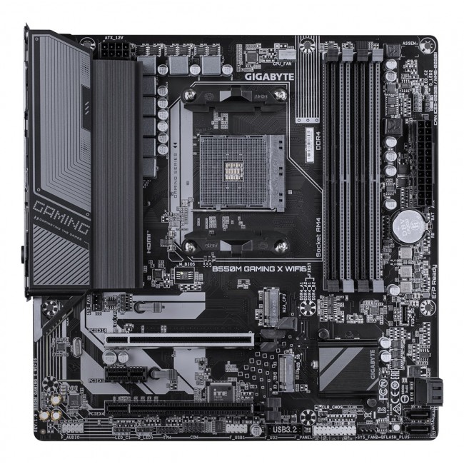 GIGABYTE B550M GAMING X WIFI6 Motherboard - AMD Ryzen 5000 CPUs, 5+3 Phases VRM, up to 3200MHz DDR4, 1xPCIe 4.0 + 1xPCIe 3.0 M.2, Wi-Fi 6, 1GbE LAN, USB 3.2 Gen 1 GIGABYTE B550M GAMING X WIFI6 Motherboard - AMD Ryzen 5000 CPUs, 5+3 Phases VRM, up to 3200MHz DDR4, 1xPCIe 4.0 + 1xPCIe 3.0 M.2, Wi-Fi 6, 1GbE LAN, USB 3.2 Gen 1