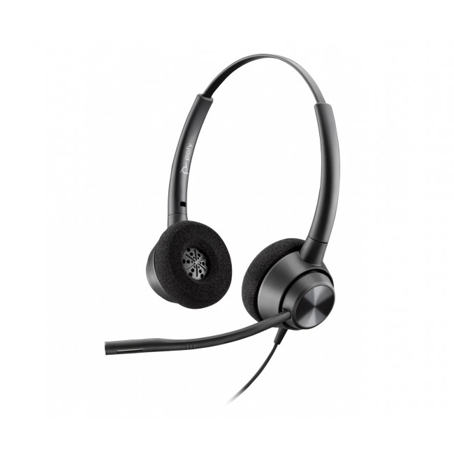 POLY EncorePro 320 with Quick Disconnect Binaural Headset TAA Wired Headband Office/Call Centre USB Type-A Black