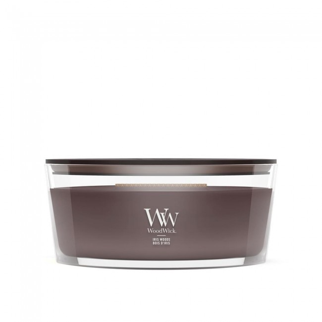 WoodWick Iris Woods wax candle Ellipse Wood Brown 1 pc(s)