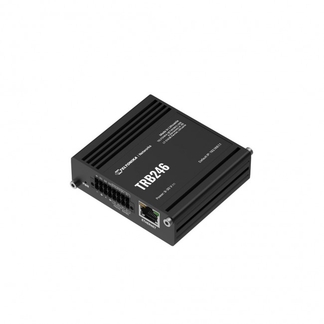 Teltonika Industrial router, IoT LTE gateway TRB246 Cat 4, 1x RJ45 100Mb/s, IP30 Teltonika Industrial router, IoT LTE gateway TRB246 Cat 4, 1x RJ45 100Mb/s, IP30