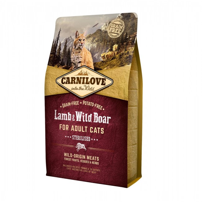 CARNILOVE Cat Sterilised Lamb and wild boar - dry cat food - 2kg CARNILOVE Cat Sterilised Lamb and wild boar - dry cat food - 2kg