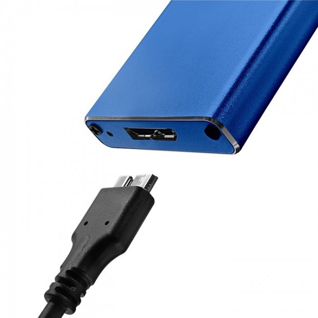 Qoltec 51832 Enclosure | M.2 SSD drive | SATA | NGFF| USB 3.0 | Super speed 5Gb/s | 2TB | Blue Qoltec 51832 Enclosure | M.2 SSD drive | SATA | NGFF| USB 3.0 | Super speed 5Gb/s | 2TB | Blue