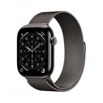 Apple Watch Series 11 GPS + Cellular 46mm Slate Titanium Case with Slate Milanese Loop - S/M