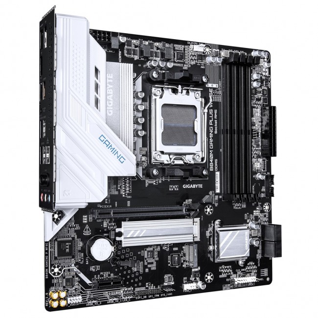 GIGABYTE B840M GAMING PLUS WIFI6E Motherboard - AMD Ryzen 9000 CPUs, 8+2+2 Phases VRM, up to 8200MHz DDR5(O.C), 2xPCIe 4.0 M.2, Wi-Fi 6E, 1GbE LAN, USB 3.2 Gen 2