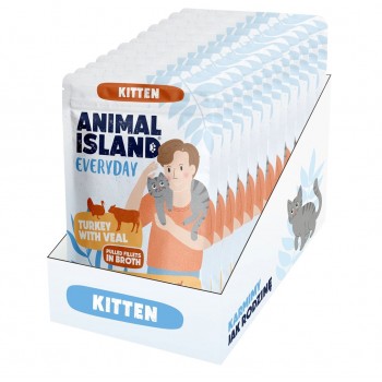 ANIMAL ISLAND Everyday Kitten Turkey with veal Box - wet cat food - 12x85g