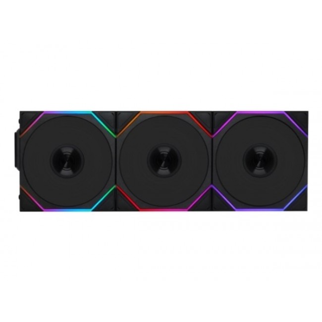 Lian Li UNI FAN TL Wireless LCD Fan, ARGB, PWM, 3-Pack incl. Controller - Reverse Blade, 120mm, black